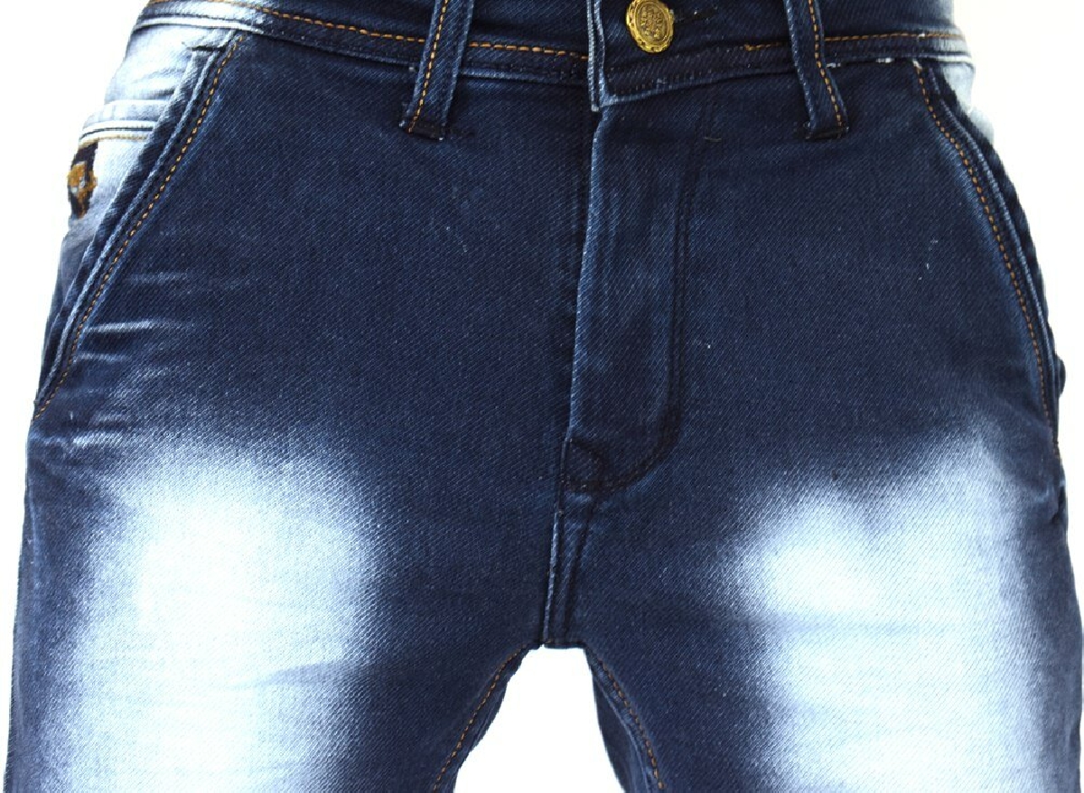 Denim Dark Blue Patch Faded Lycra Sparky Jeans