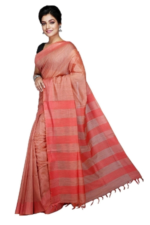 Swatika Ethnic Indian Bhagalpuri Handloom Red colour Banswara Silk Saree/Sari with an unstitched Blouse Piece