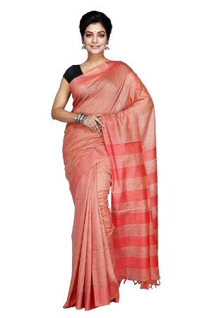 Swatika Ethnic Indian Bhagalpuri Handloom Red colour Banswara Silk Saree/Sari with an unstitched Blouse Piece