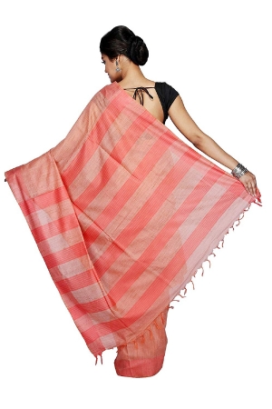 Swatika Ethnic Indian Bhagalpuri Handloom Red colour Banswara Silk Saree/Sari with an unstitched Blouse Piece