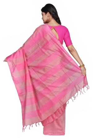 Swatika Ethnic Indian Bhagalpuri Handloom Self Design Pink Colored Banswara Silk Saree/Sari with an unstitched Blouse Piece Model No - S9OTML066