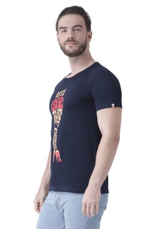 Aise Chalogi Toh Kaise Chalega - Printed Men Round Neck Dark Blue T-Shirt
