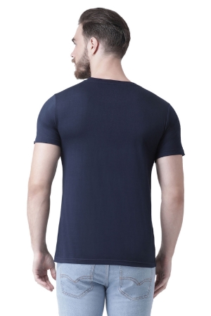 Aise Chalogi Toh Kaise Chalega - Printed Men Round Neck Dark Blue T-Shirt