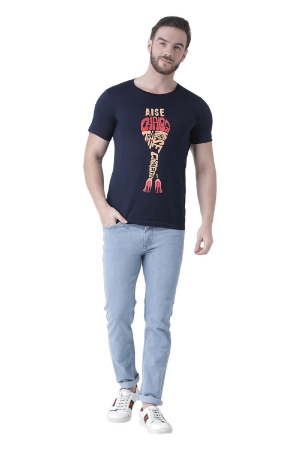 Aise Chalogi Toh Kaise Chalega - Printed Men Round Neck Dark Blue T-Shirt