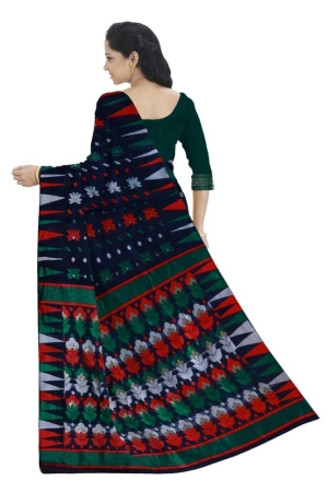 Dark Blue Bengal Handloom Cotton Bumper Tant Saree