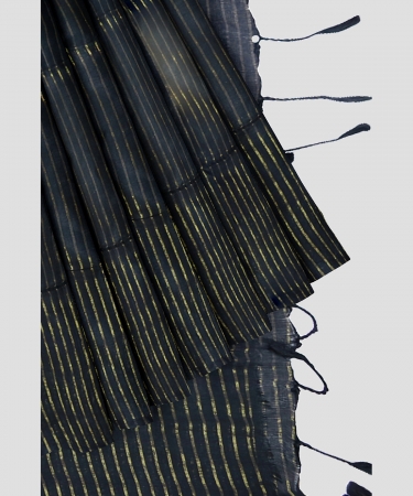 Stylish Pure Cotton Black Saree