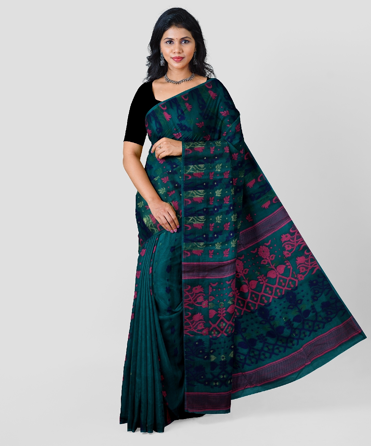 Traditional floral bumper saree