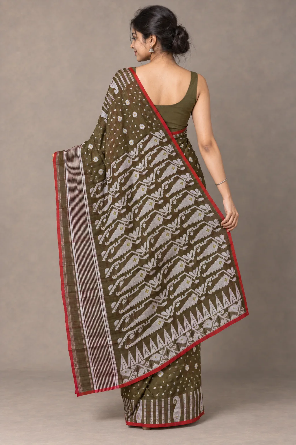 Floral Green Saree