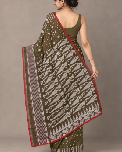 Floral Green Saree