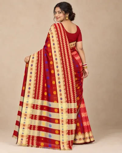 Bangladesi Silk Red Saree