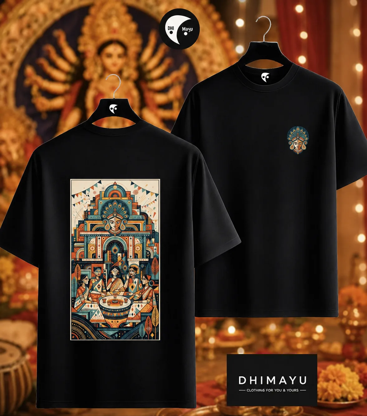PUJOR ADDA PUJO VIBE TSHIRT BOTH SIDE PRINT