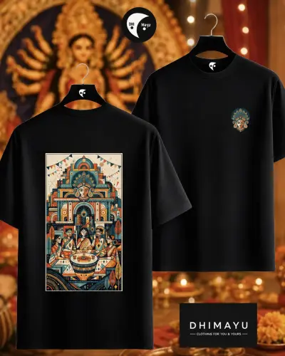 PUJOR ADDA PUJO VIBE TSHIRT BOTH SIDE PRINT