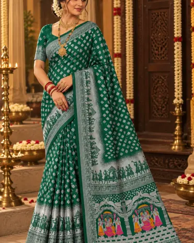 Green Benarasi Saree | Elegant Traditional Indian Saree