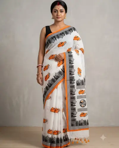Thane Saree Kolkata Orange
