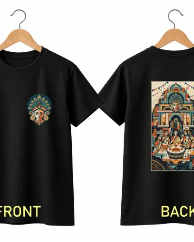 PUJOR ADDA PUJO VIBE TSHIRT BOTH SIDE PRINT