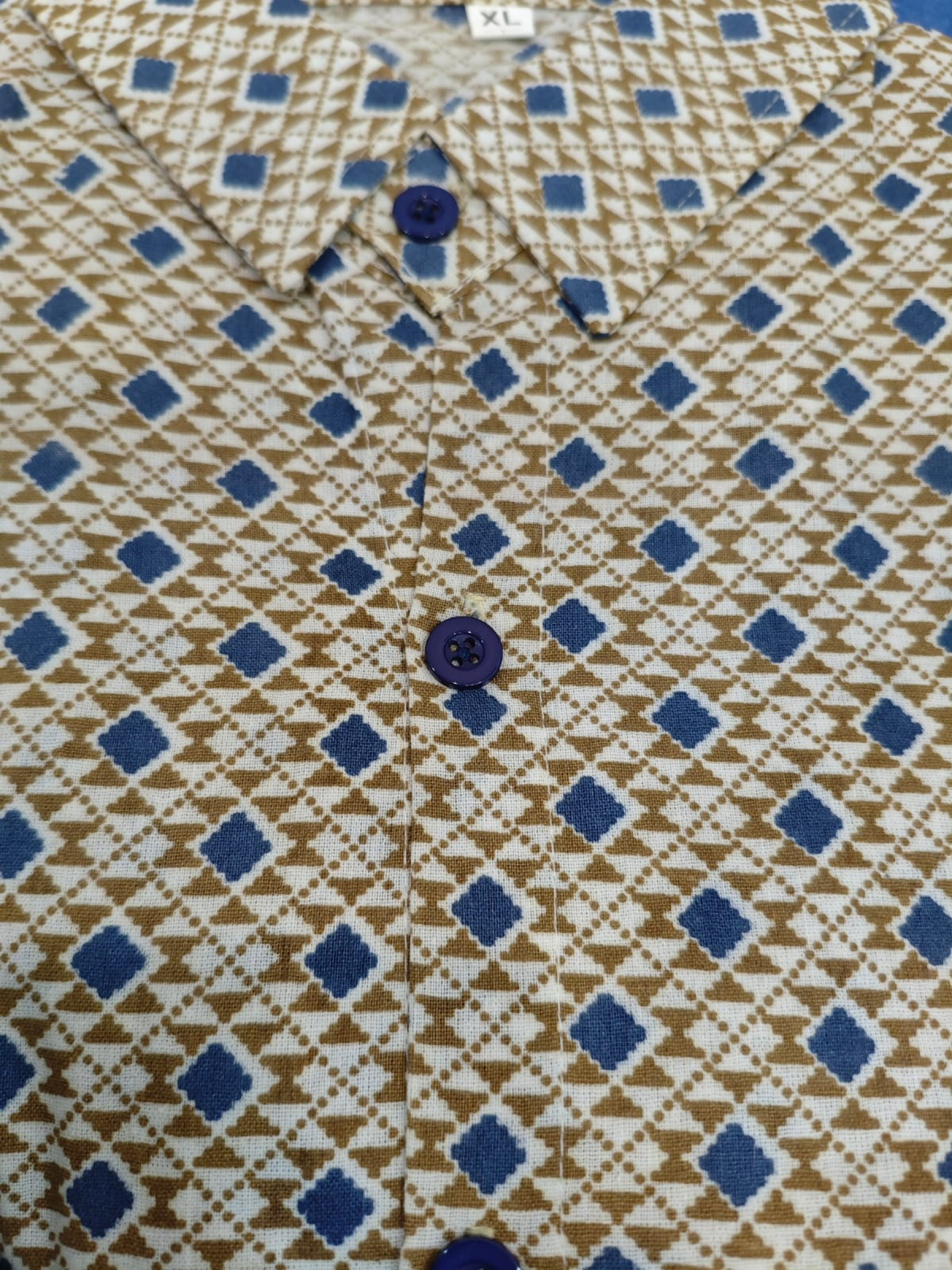 Blue Diamond Pure Cotton Half Sleeve Shirt
