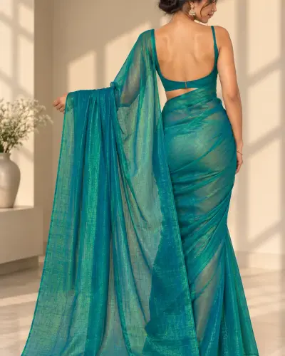 Blue Genz Party Wear Saree Stylish Party Saree