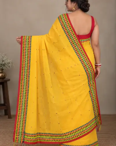 Multicolor Yellow Boutique Saree