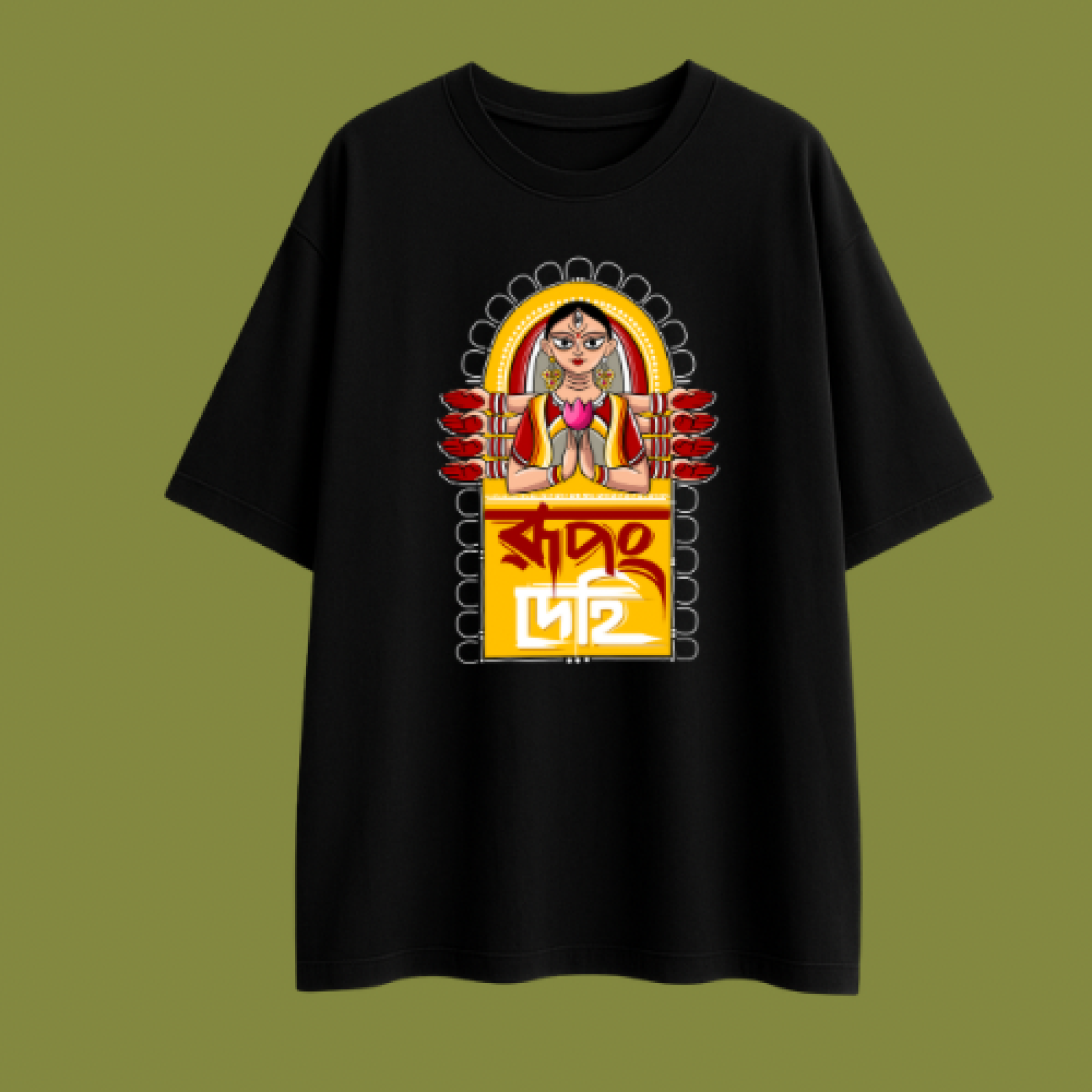 Rupong Dehi Durga Pooja Themed Oversized TShirt
