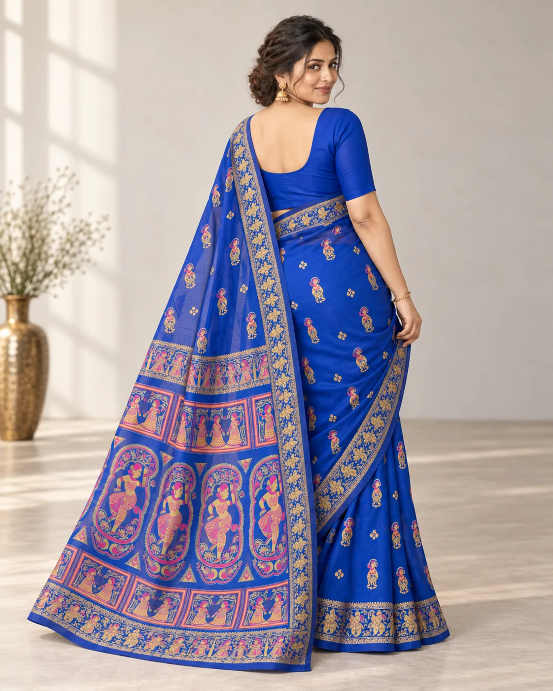 Kanji Puram Blue Silk Saree