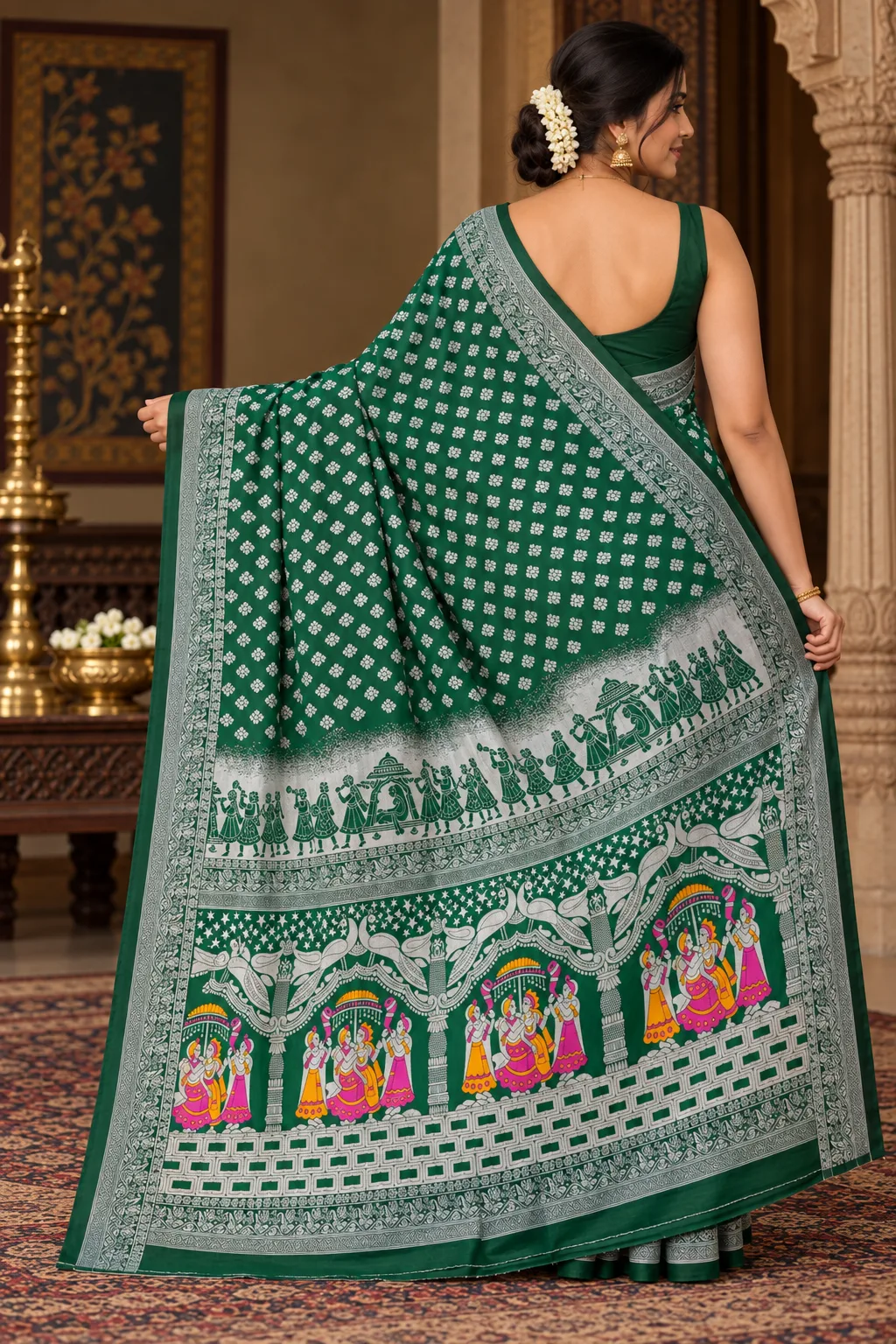Green Silk Saree Elegant Traditional Indian Saree