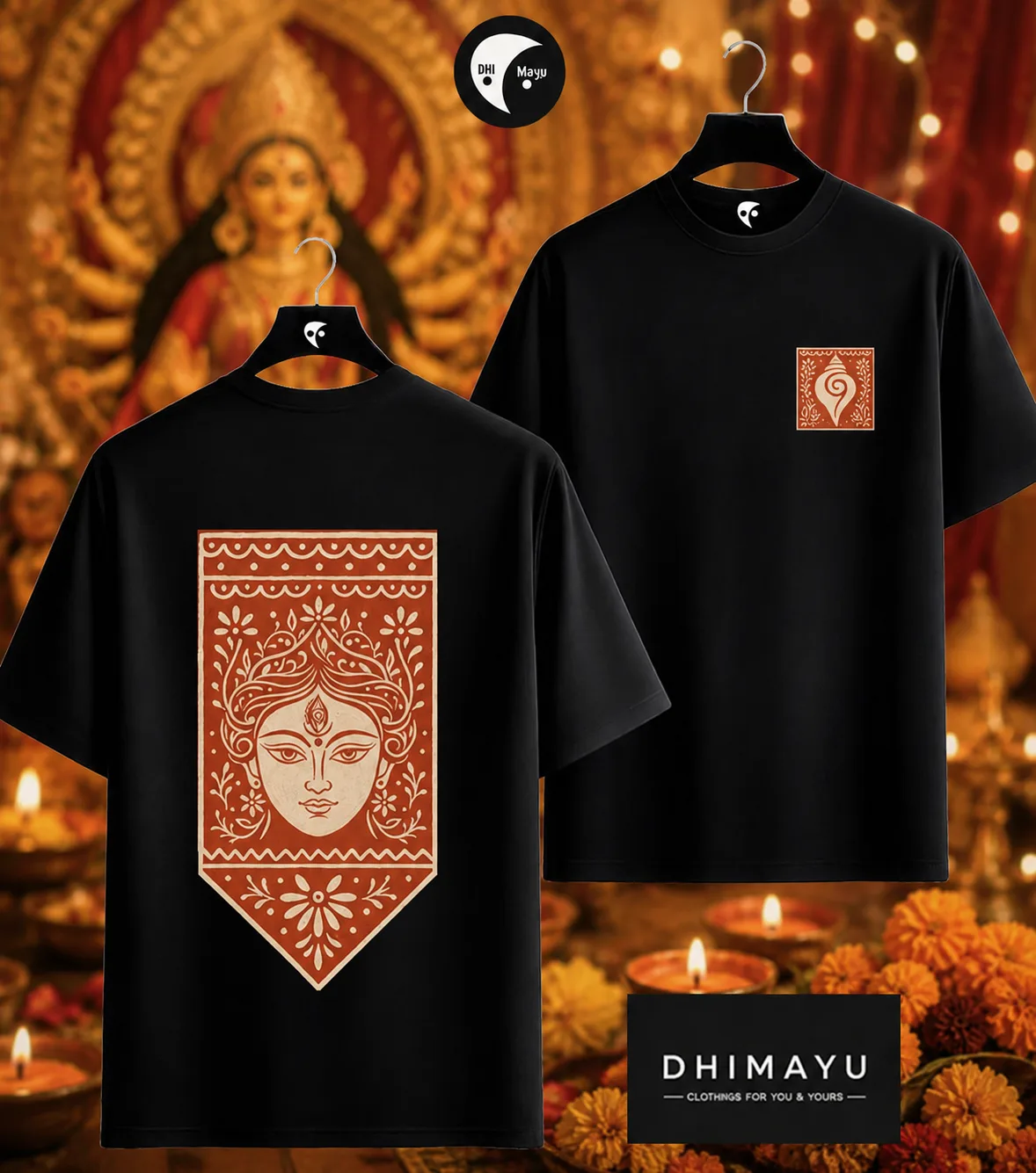 DURGA MA Both Side Printed Tshirt
