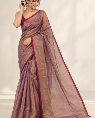 Magenta Genz Party Wear Saree  Stylish Party Saree