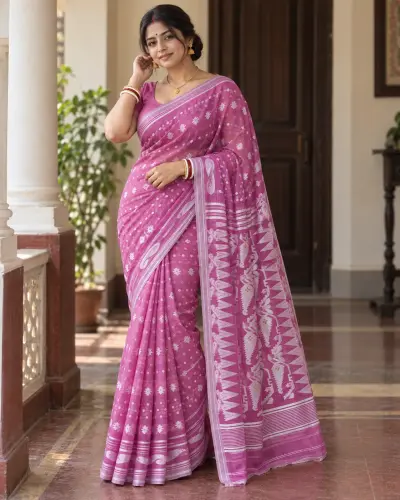 Floral Pink Saree