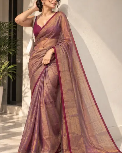 Magenta Genz Party Wear Saree  Stylish Party Saree