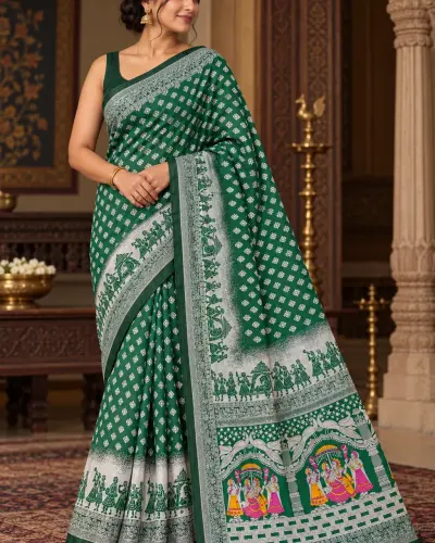 Green Benarasi Saree | Elegant Traditional Indian Saree