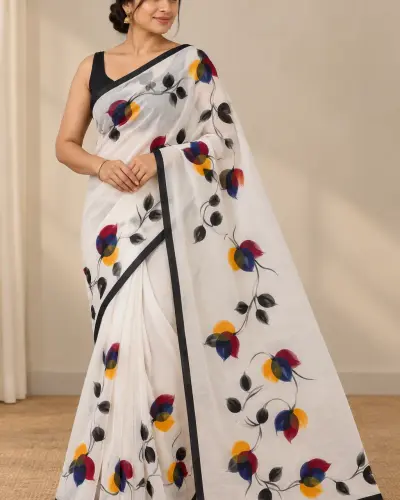 Shantipur Hand Sketched Cotton Saree