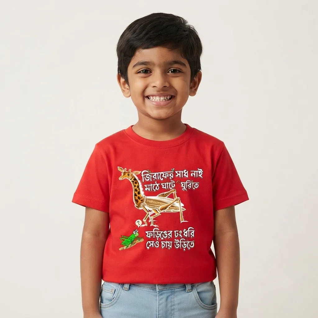 Jiraforing Kids T Shirt Red Dhimayu