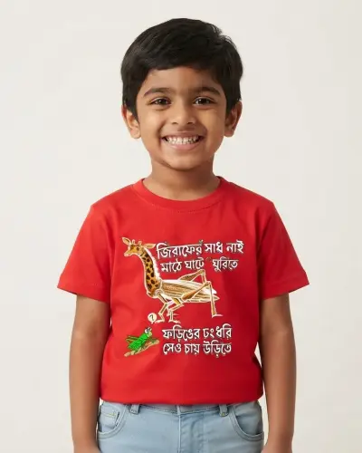 Jiraforing Kids T Shirt Red Dhimayu