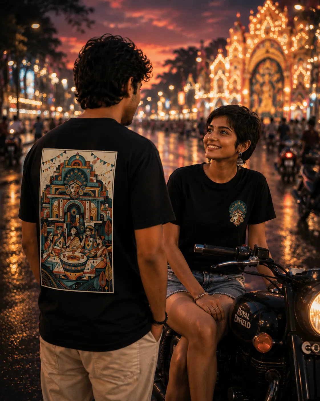 PUJOR ADDA PUJO VIBE TSHIRT BOTH SIDE PRINT