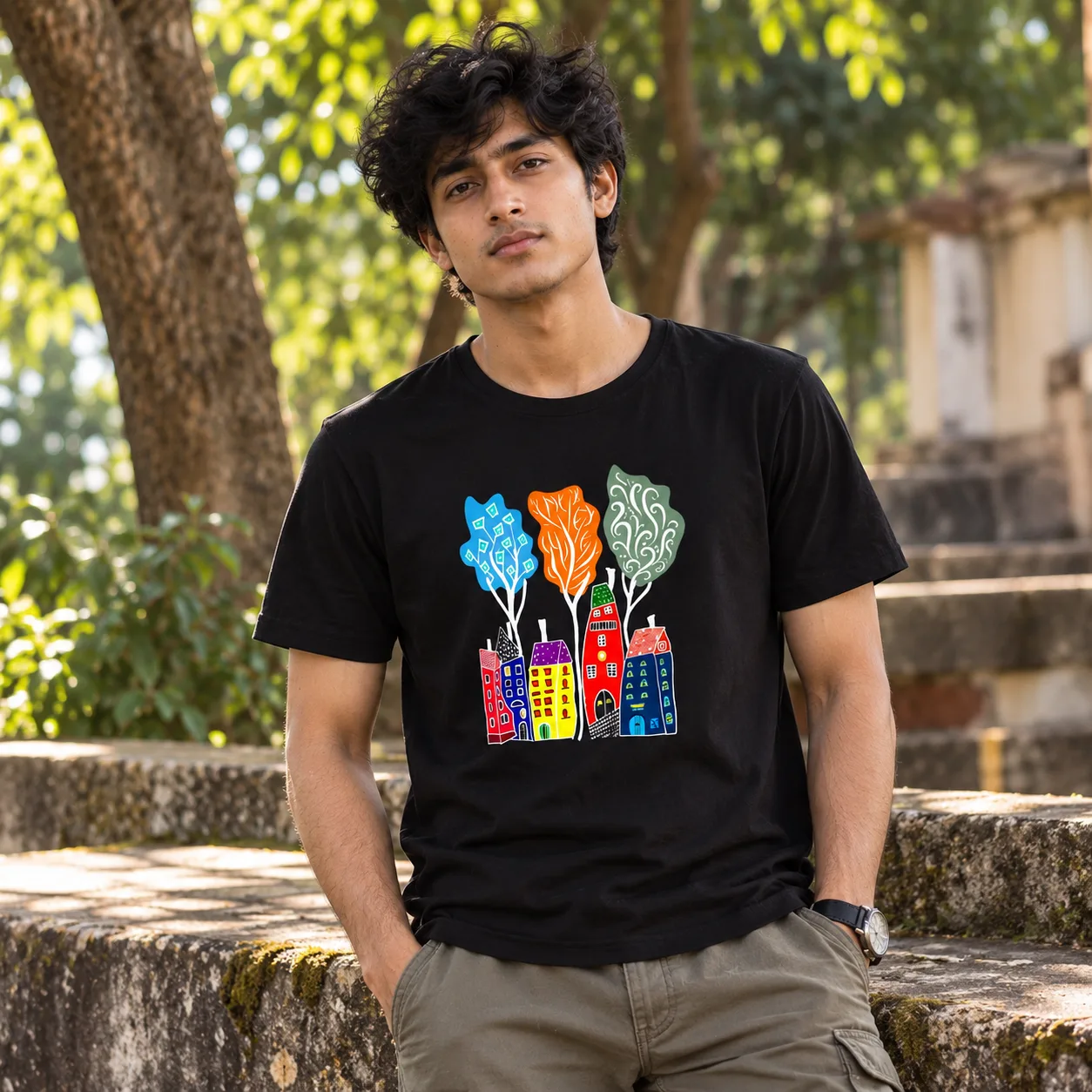 Houses At Night Tee Shirt