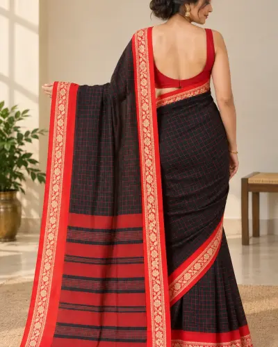 Black Dhakai Jamdani Saree Traditional Handloom Saree
