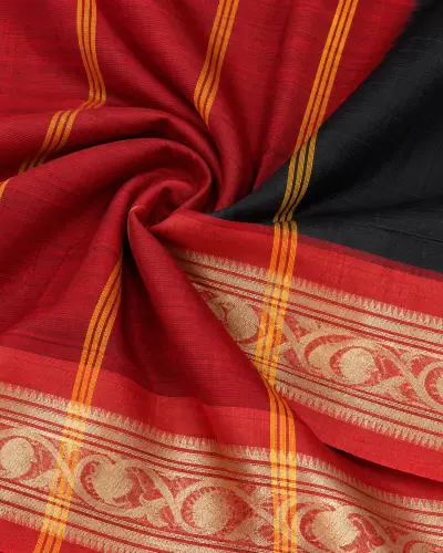 Dhakai Jamdani Black Saree