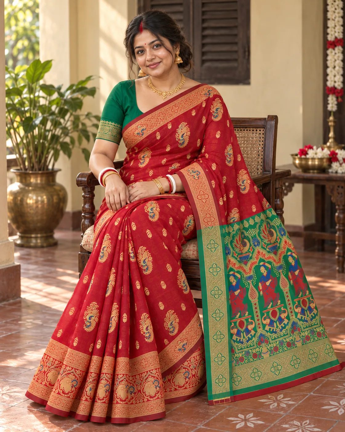 Kanchipuram Red Silk Saree