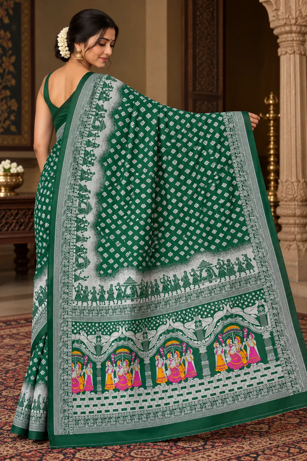 Green Silk Saree Elegant Traditional Indian Saree