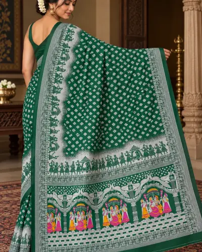 Green Benarasi Saree | Elegant Traditional Indian Saree