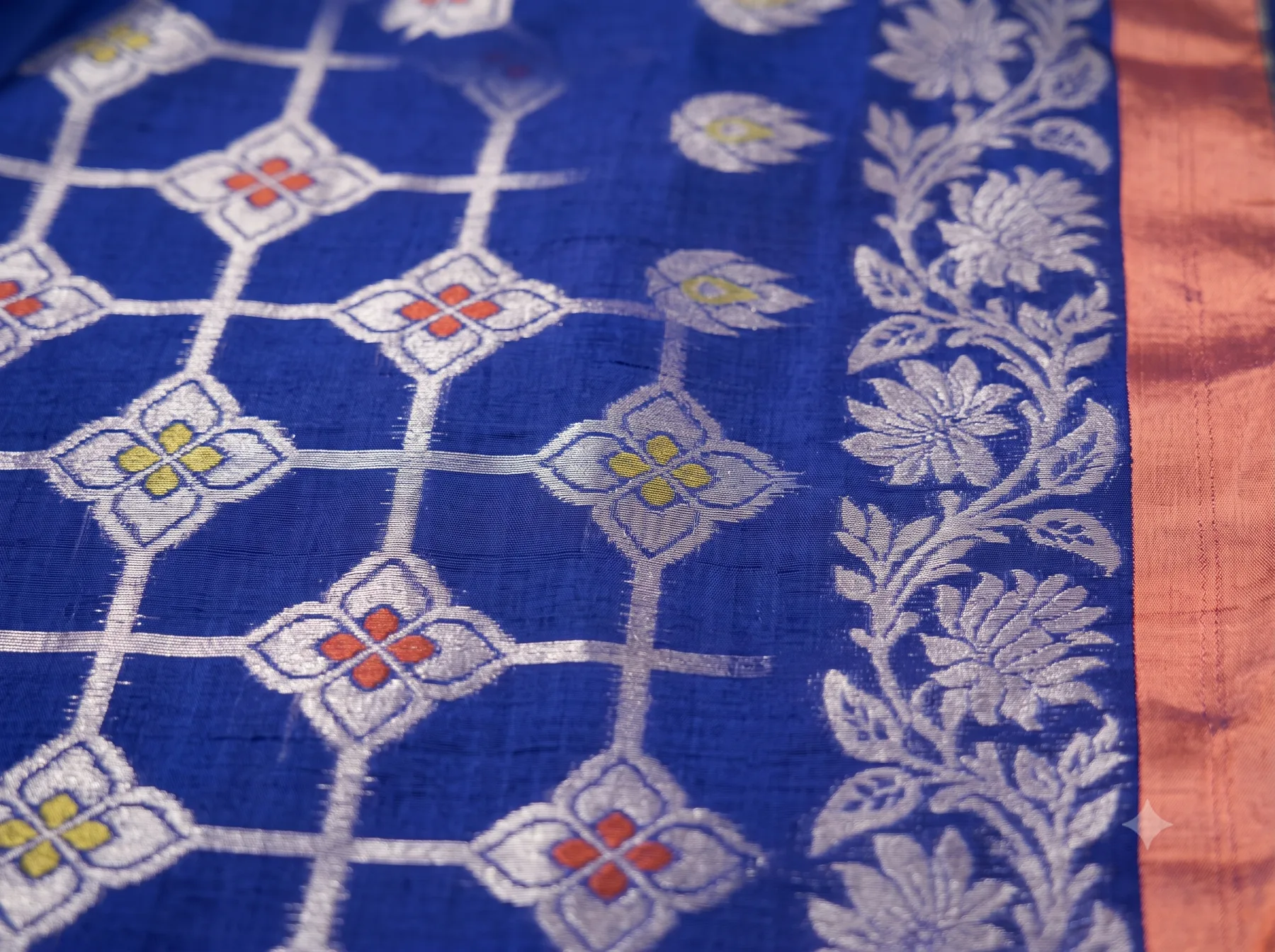 Handloom Lotus Blue Saree