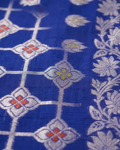 Handloom Lotus Blue Saree