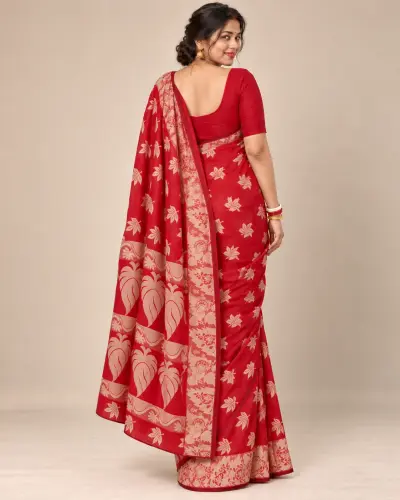 Red Dhakai Silk Saree