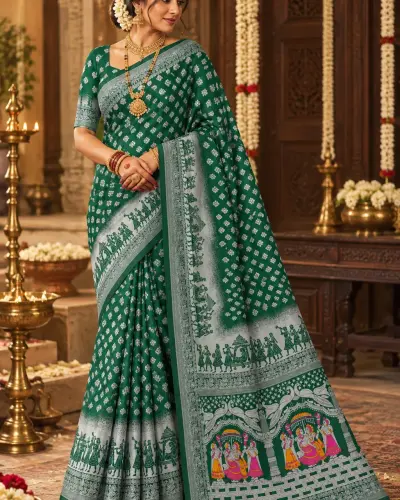 Green Benarasi Saree | Elegant Traditional Indian Saree