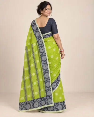 Pure Cotton Shantipur Light Green Saree