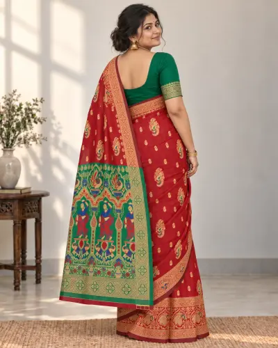 Kanchipuram Red Silk Saree