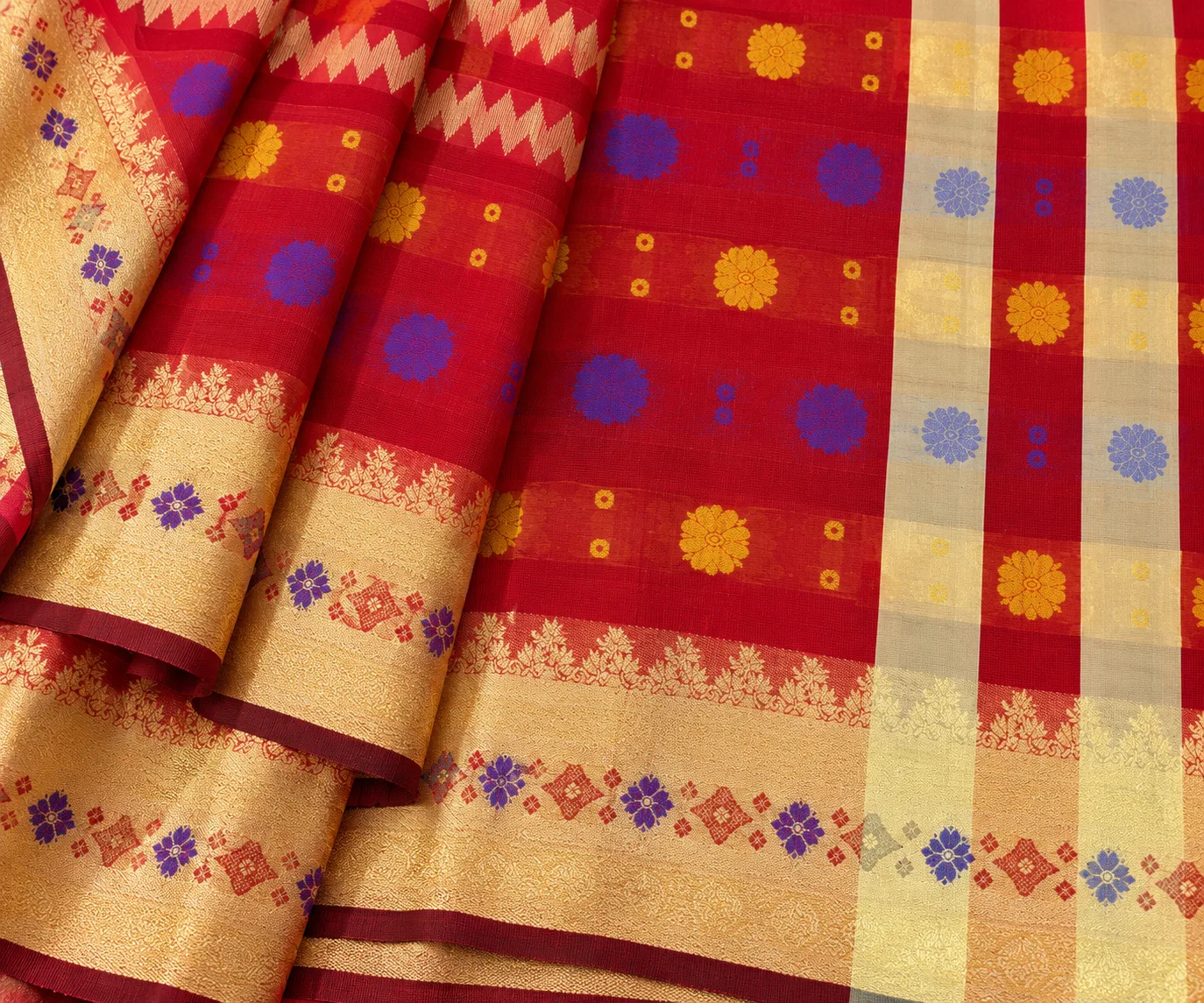 Bangladesi Silk Red Saree