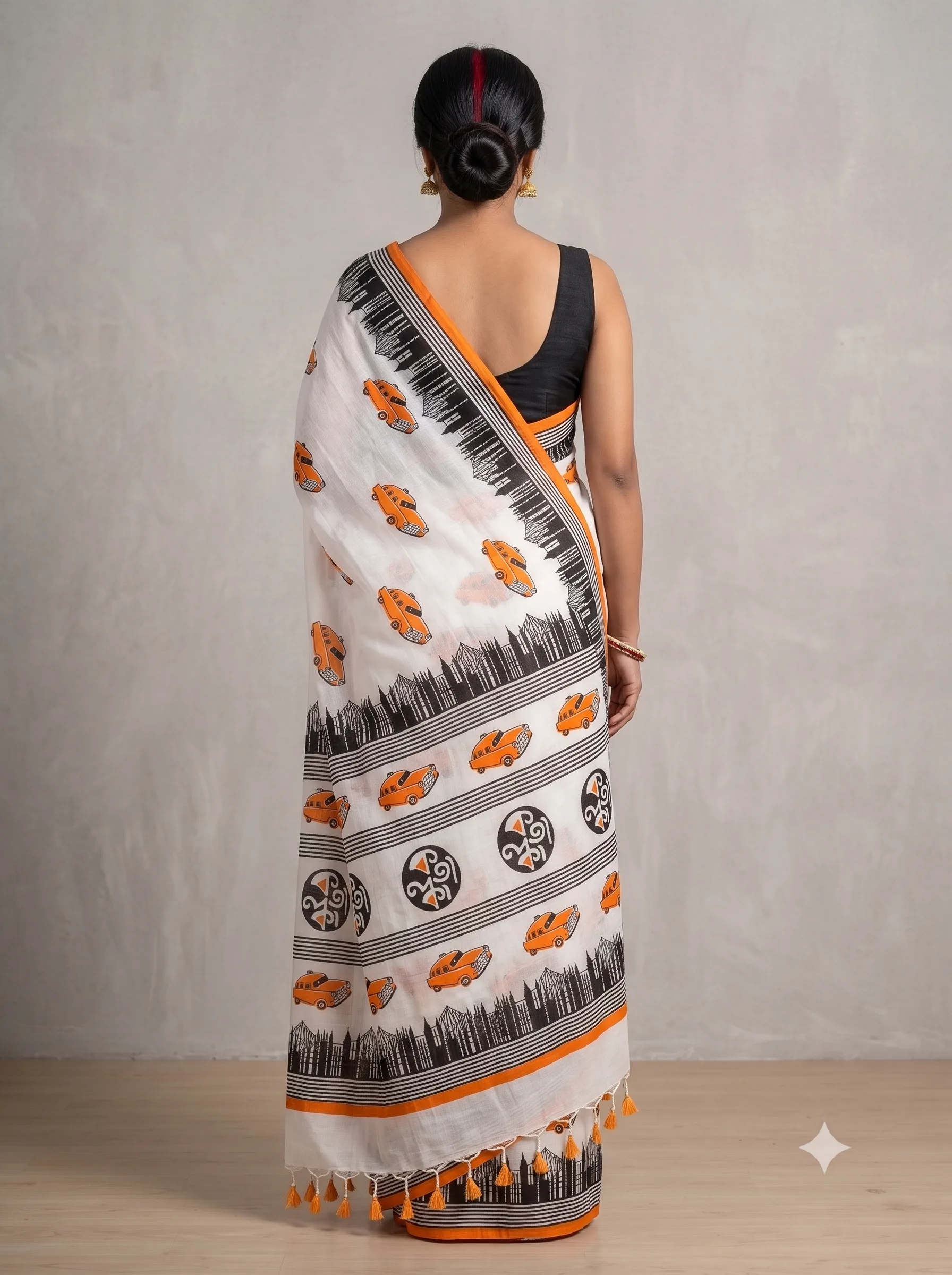 Theme Saree Kolkata Orange