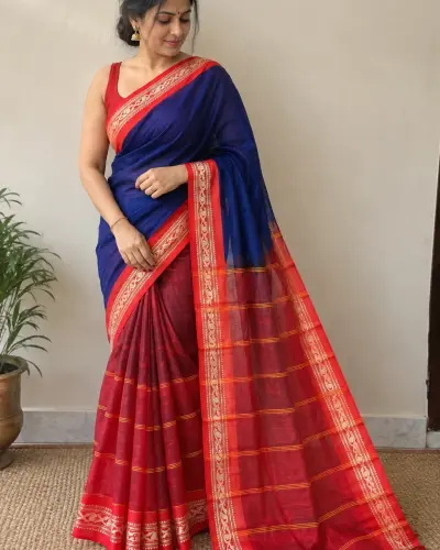 Blue Dhakai Jamdani Saree