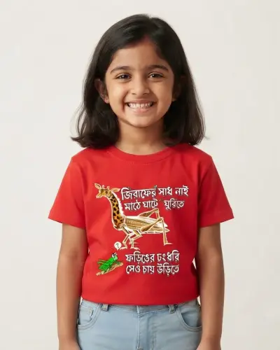 Jiraforing Kids T Shirt Red Dhimayu